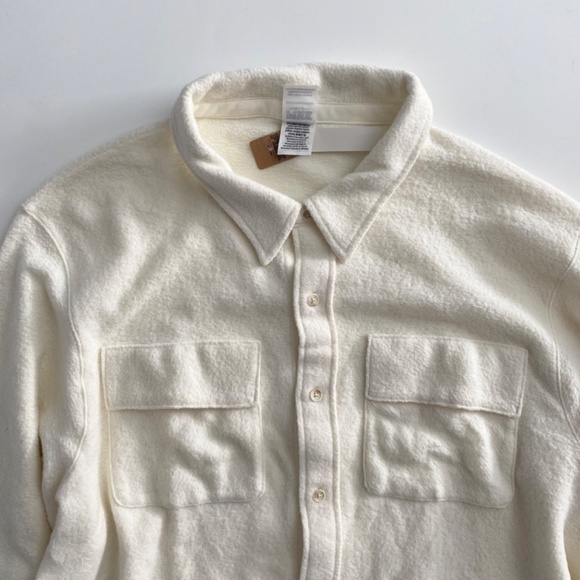 PINK Victoria's Secret Shirt Long Sleeve Button Front Ivory Warm Nwt XXL 2XL - Picture 2 of 4